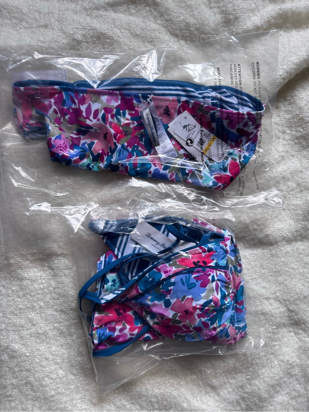 Tommy Bahama Watercolor Floral Reversible Halter Tankini Top And Hipster Bottoms - Picture 12 of 12